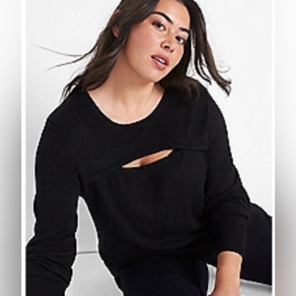 Long Sleeve Crew Neck Cut-Out Pullover - Picture 1 of 4